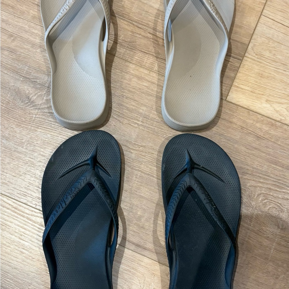 Archie’s Flip-Flops - 2 pair lot, black and nude